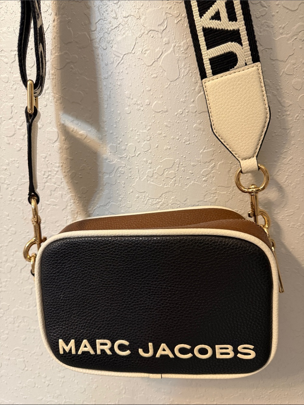 Marc Jacobs Black, Brown & Cream Crossbody Camera Bag